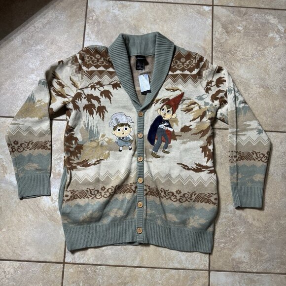 Over The Garden Wall Wirt & Greg Leaves Collared Cardigan LARGE New - Picture 1 of 11